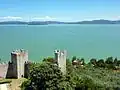 Lac vu depuis la forteresse de Castiglione del Lago.