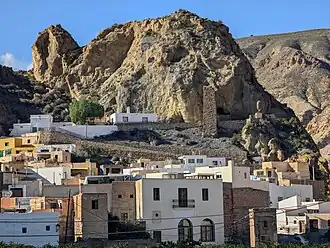 Castillo El Hizán (en arrière-plan) au Peñón del Moro