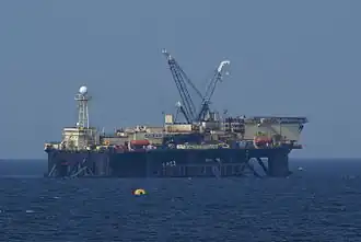 Le Castoro Sei en mer Baltique au sud-est de Gotland lors de la pose de tuyaux pour le Nord Stream 1.