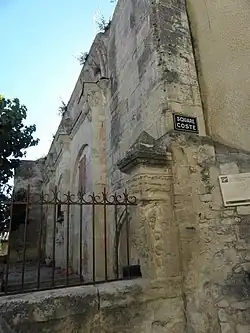 Vue des vestiges de l'ancienne église paroissiale Saint-Étienne.