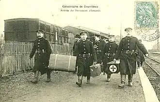 Arrivée des sauveteurs allemands.