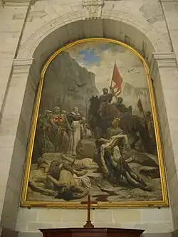 Pitié de saint Louis pour les morts,par Debat-Ponsan (1847-1913), dans le bras gauche du transept. Présenté à l'Exposition universelle de 1878.