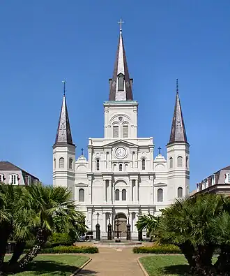 La cathédrale Saint-Louis de La Nouvelle-Orléans (Louisiane).