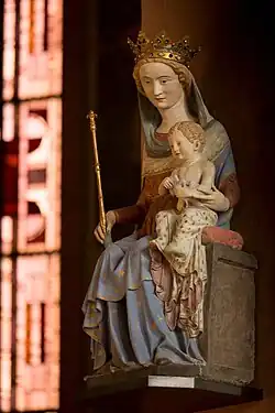 Statue de Notre-Dame des Champs (xive&nbsp;siècle).