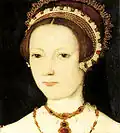 Catherine Parr porte une cape bretonne plus incurvée caractéristique des années 1540, c. 1545.