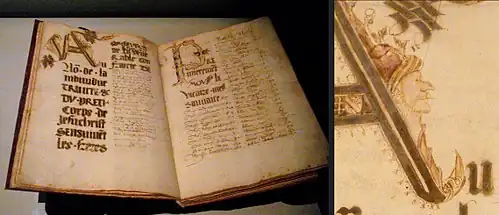 Cartulaire de la confrérie du Corpus Domini, 1550–1620, avec enluminure de tête ottomane sur la lettre A (Toulon, 1550).