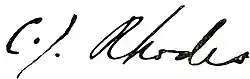 signature de Cecil Rhodes