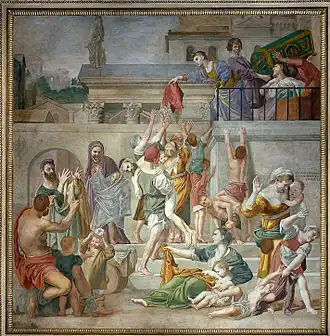 Aumône de sainte Cécile, 1612-1615, cycle des Histoires de la sainte dans l'église Saint-Louis-des-Français de Rome.
