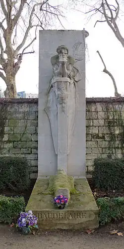 Cénotaphe de Baudelaire (1902), Paris, cimetière du Montparnasse.