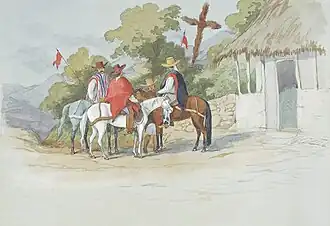 Description de l'image Cerca de Bogotá, milicias neogranadinas,Edward Walhouse Mark, 1843.jpg.