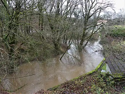 Le Cern en crue au pont de la RD 704 (janvier 2018).