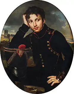 Portrait d’un ancien élève de l’École impériale polytechnique devant le fort de Vincennes, 1814