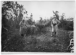 Soldats français devant la grille du château (17 mai 1917)