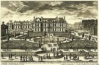 Le château de Chaville du côté du jardin, vers 1680. par Pérelle.