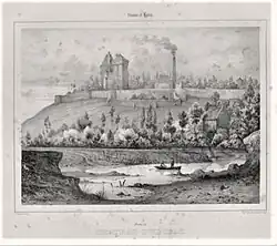 Vue panoramique, Voyage pittoresque en Bourgogne ou Description historique et vues des monuments antiques, modernes et du Moyen âge.... deux Parties, sous la direction de Charles-Hippolyte Maillard de Chambure, Gabriel Peignot, Émile Sagot et Boudot, Éditeur : Vve Brugnot, 1835.