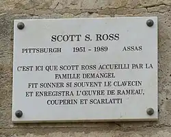 Plaque commémorative Scott Ross