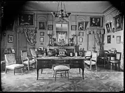 Château de Blossac : Un bureau vers 1910.