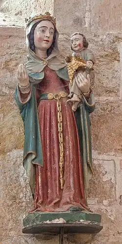 Vierge à l'Enfant (pierre polychrome, 15e&nbsp;siècle).