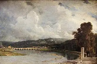 Samuel Reynolds, Le pont de Sèvres, vu des bords du parc de Saint-Cloud (vers 1830).