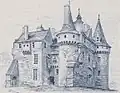 Dessin du château de Kérouzéré en 1891 (par Albert Robida).