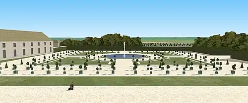 Restitution du parterre de l'Orangerie du château de Rosny, XVIIIe siècle
