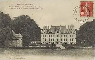 Le château de la Bourdonnaye au début du XXe&nbsp;siècle (carte postale).
