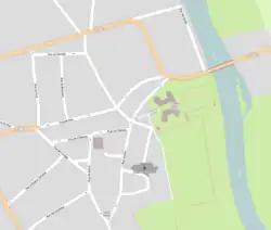 Plan indiquant la localisation du château du Lude et ses environs.