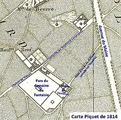 Château du Maine sur plan Piquet de 1814.