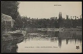 L'étang de Châtelaudren vers 1920.
