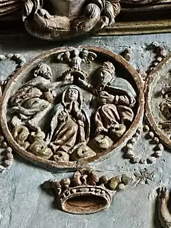 Retable du rosaire, médaillon du couronnement de la Vierge.