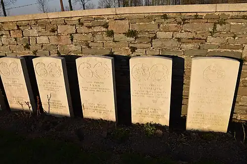 Les soldats du Manchester Regiment tombés lors des combats du 23 avril 1917.