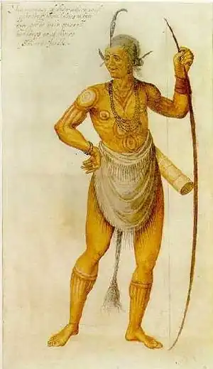 aquarelle d’un guerrier indien