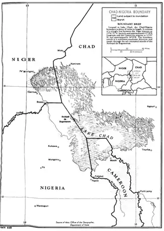 Carte de la zone de la frontière entre les deux pays.