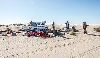 Réfugiés en route pour la Libye (2018).