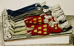 Gisants de la famille de Mathefelon, abbaye de Chaloché.