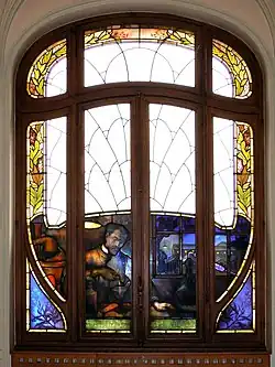 Jacques Gruber, La Chimie, un des vitraux de la Chambre de commerce et d'industrie de Meurthe-et-Moselle.