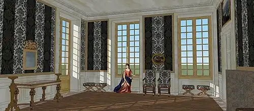 Schéma de la chambre de Colbert au premier étage du château de Sceaux, 1683.