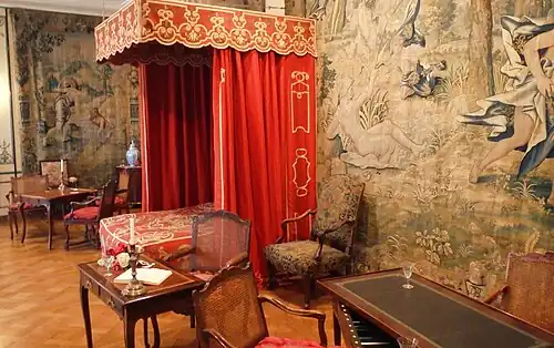 Chambre de Psyché, avec la Tapisserie de Psyché, XVIIe siècle.