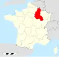 Carte situant la Champagne-Ardenne en France
