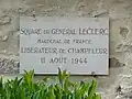 La plaque du square général Leclerc.