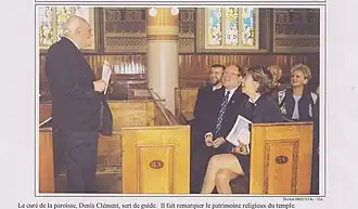 Mgr Denis Clément accueille le député, la ministre, le maire, 1998