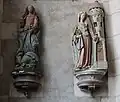 Statues de sainte Marguerite d'Antioche et sainte Barbe.