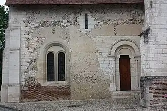 Détail de la façade sud de la njef.