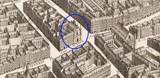 Chapelle St Yves sur le plan de Turgot (1739).