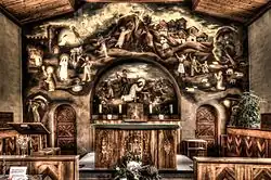 Sainte Barbe - Fresque de Charles Menge - Chapelle de Mâche (Suisse).