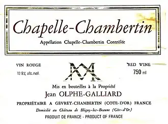 Chapelle-Chambertin, grand cru, 1985, Jean Olphe-Galliard.
