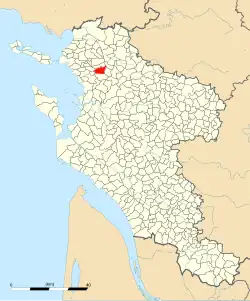 Carte de la commune d'Aigrefeuille-d'Aunis au sein de la Charente-Maritime