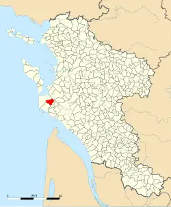 Carte de la commune d'Arvert au sein de la Charente-Maritime