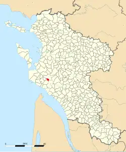 Carte de la commune de L'Éguille au sein de la Charente-Maritime