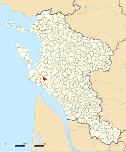 Carte de la commune de Mornac-sur-Seudre au sein de la Charente-Maritime